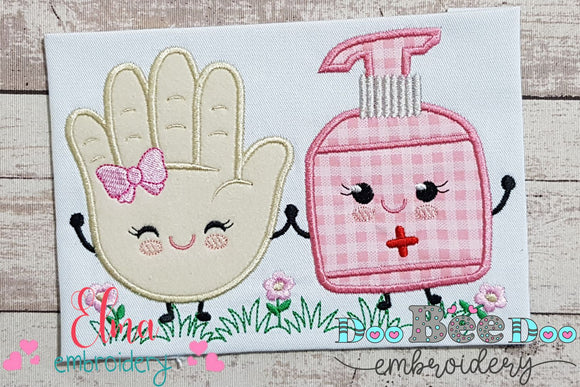 Hand and Sanitizer Girl - Applique