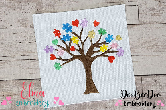 Autism Tree - Fill Stitch - Machine Embroidery Design