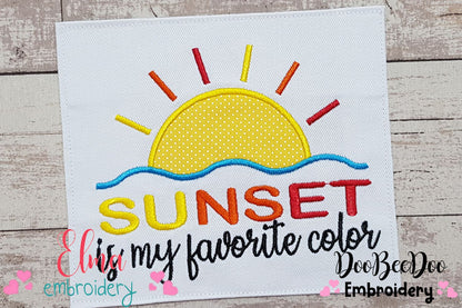 Sunset is my Favorite Color - Applique