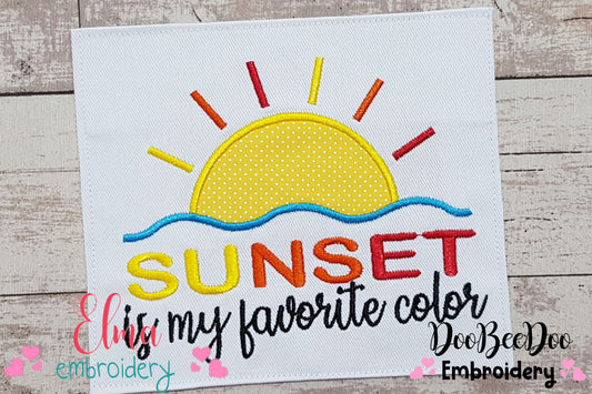 Sunset is my Favorite Color - Applique