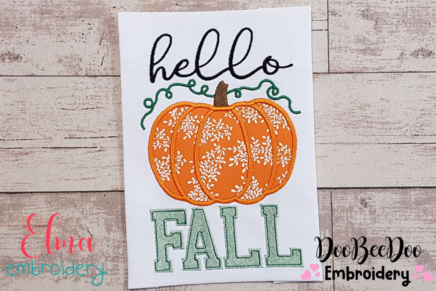 Hello Fall Pumpkin - Applique