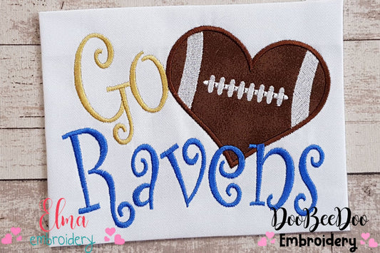 Football Go Ravens - Applique