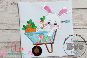 Bunny in the Carrots Wagon - Applique