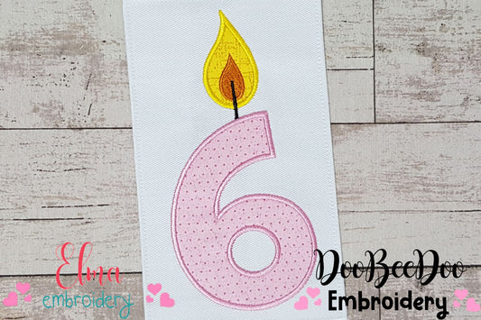 Birthday Candle Number Six - Applique