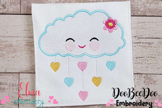Raining Hearts Raining Love - Fill Stitch Embroidery