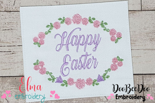 Happy Easter Frame - Fill Stitch