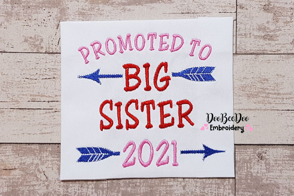 Promoted to Big Sister 2021 - Fill Stitch