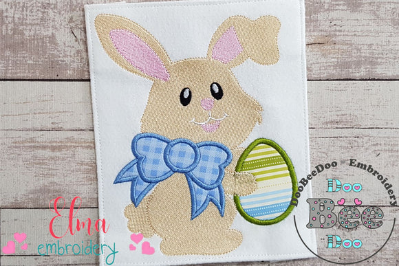 Easter Bunny and Easter Egg - Applique - Machine Embroidery Design