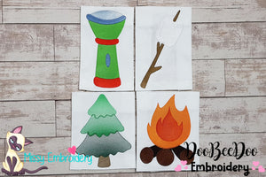 Camping Elements - Fill Stitch - Set of 4 designs