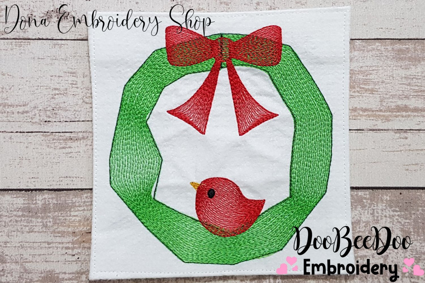 Christmas Bird Wreath - Rippled