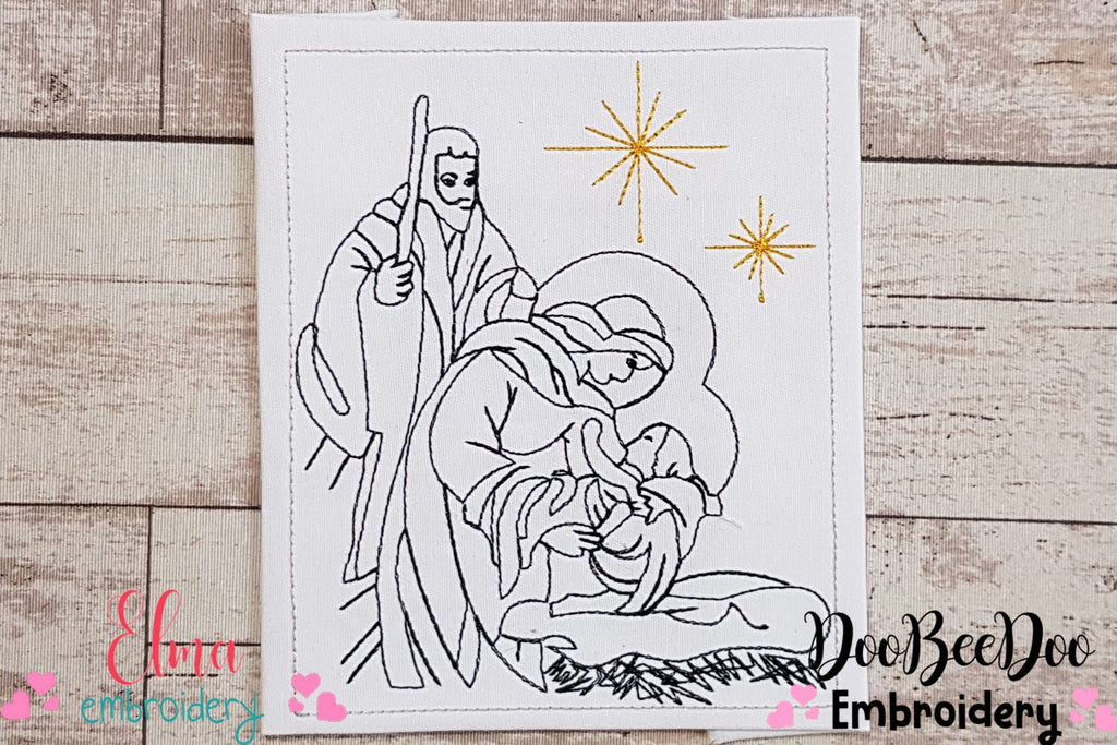 Nativity Scenne - Redwork