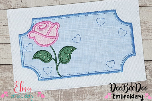 Rose and Hearts Frame - Applique