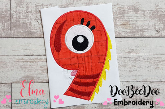 Monster Birthday Number 9 Nine 9th Birthday - Applique