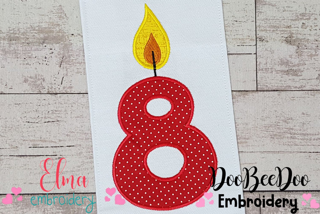 Birthday Candle Number Nine - Applique