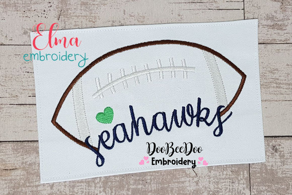 Football Seahawks Ball - Fill Stitch - Machine Embroidery Design