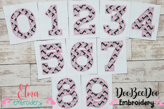 0-9 Numbers - Applique Embroidery