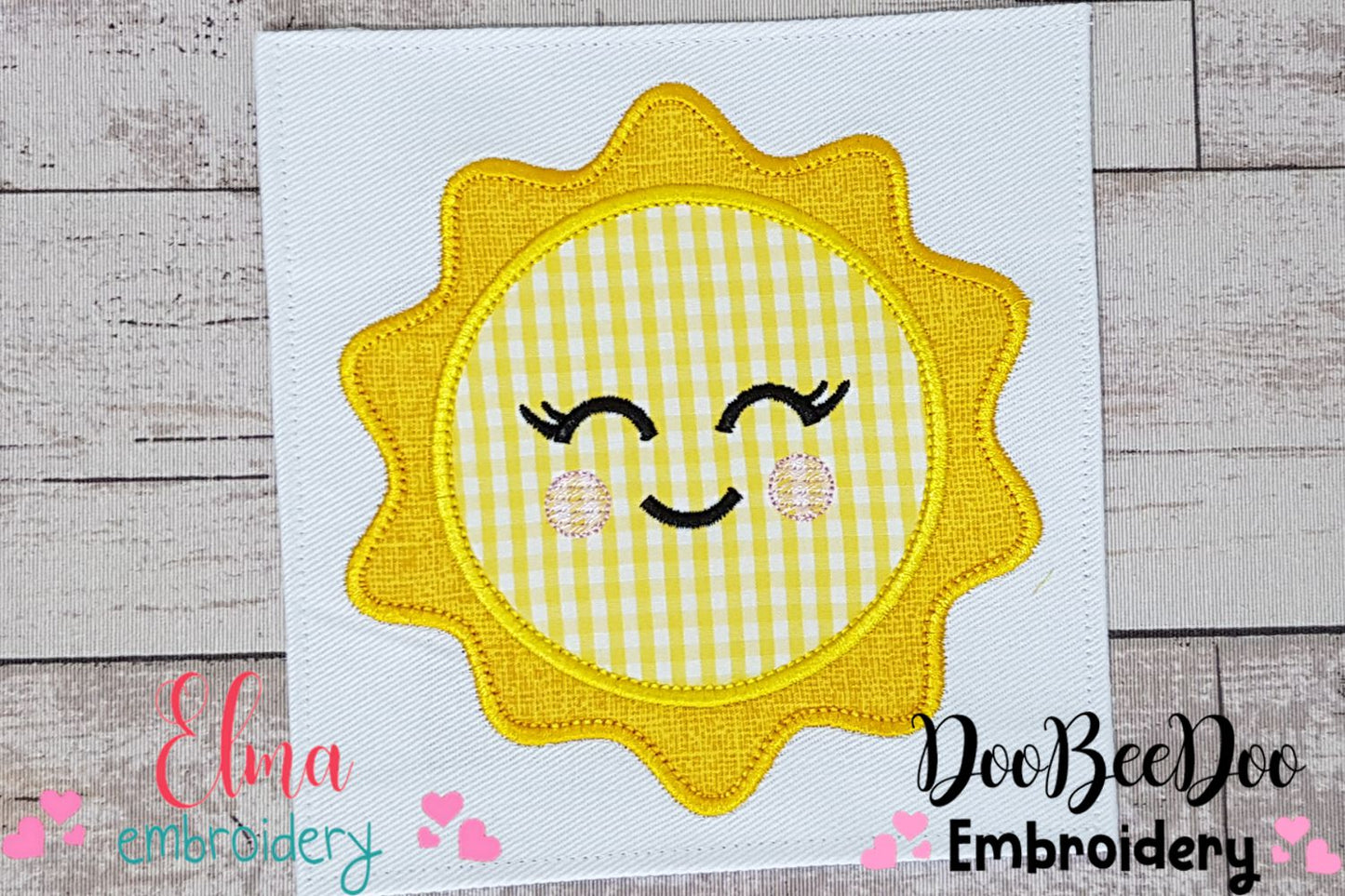 Happy Sun Smiling, Sunshine, Summer - Applique - Machine Embroidery Design