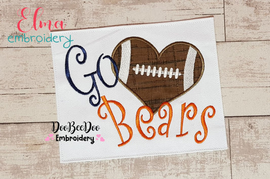 Football Go Bears - Applique