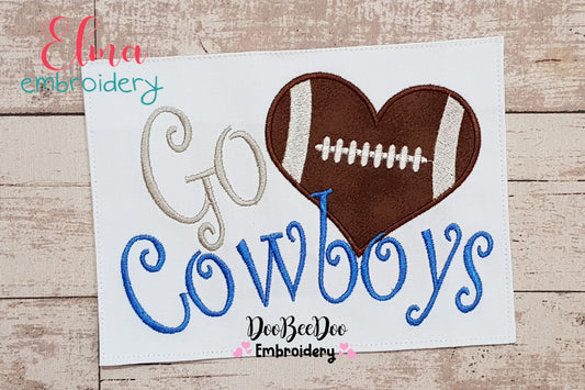 Football Go Cowboys - Applique