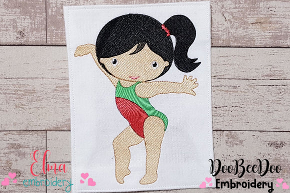 Gymnast Girl - Fill Stitch - Machine Embroidery Design