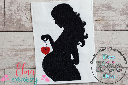 Pregnant Mom Silhouette - Fill Stitch