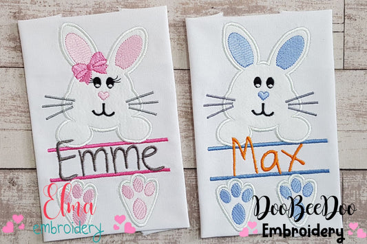 Split Bunny Girl and Boy - Applique - Set of 2 designs