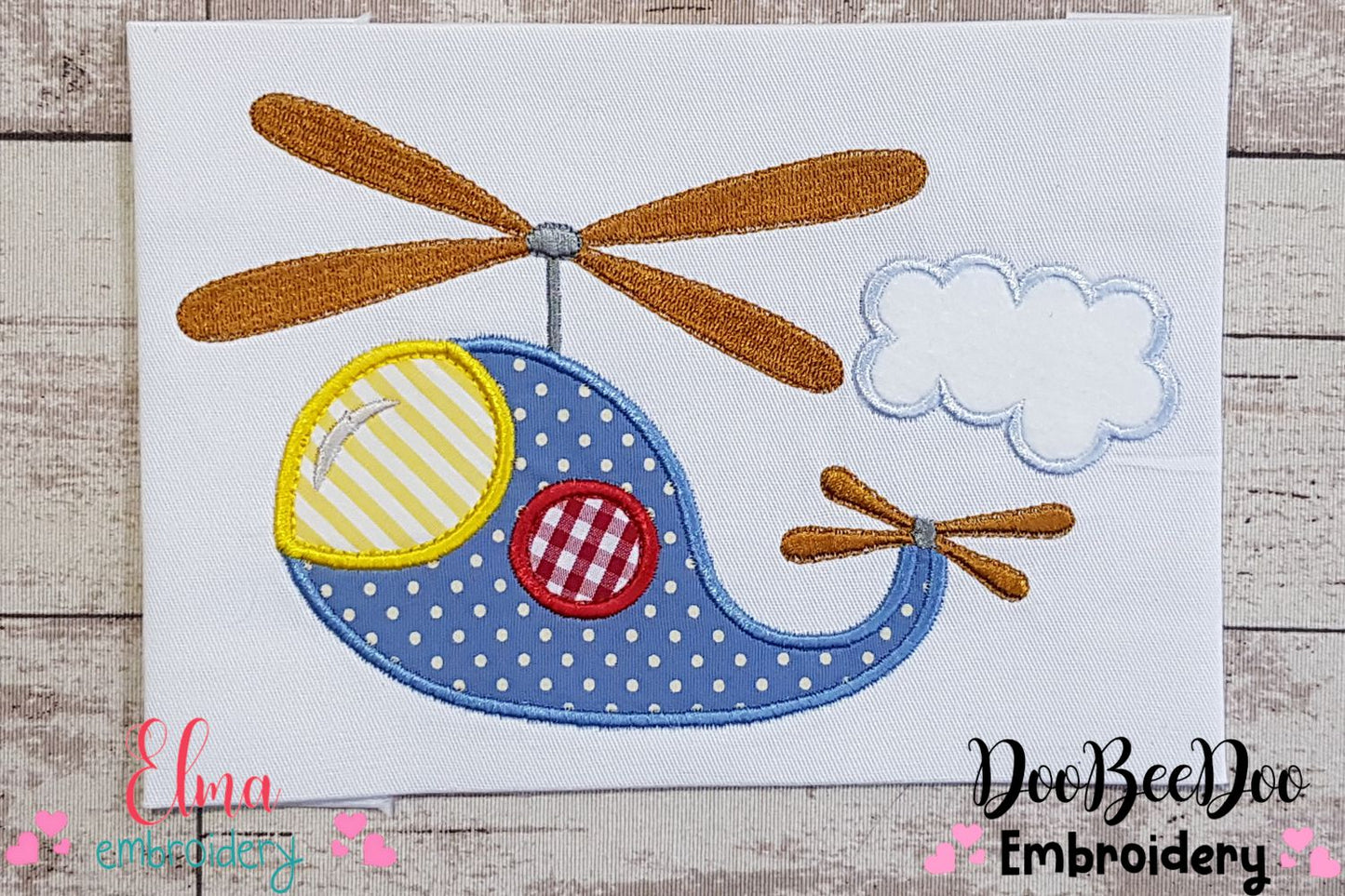 Helicopter - Applique - Machine Embroidery Design