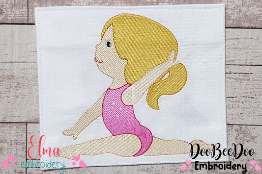 Gymnast Girl Smiling - Fill Stitch Embroidery