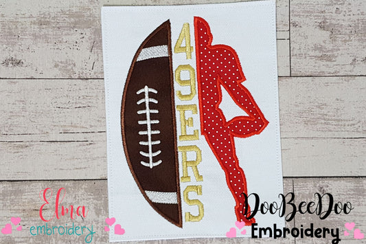 Football 49ers Player and Ball - Applique
