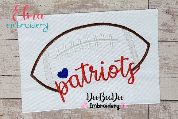 Football Patriots Ball - Fill Stitch - Machine Embroidery Design