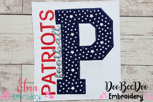 Patriots Football letter P - Applique