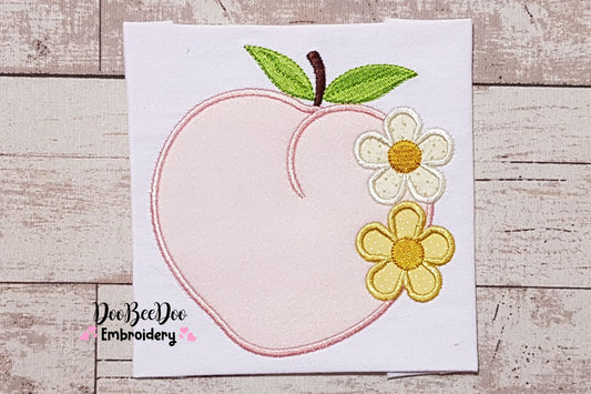 Peach Fruit with Flowers - Applique