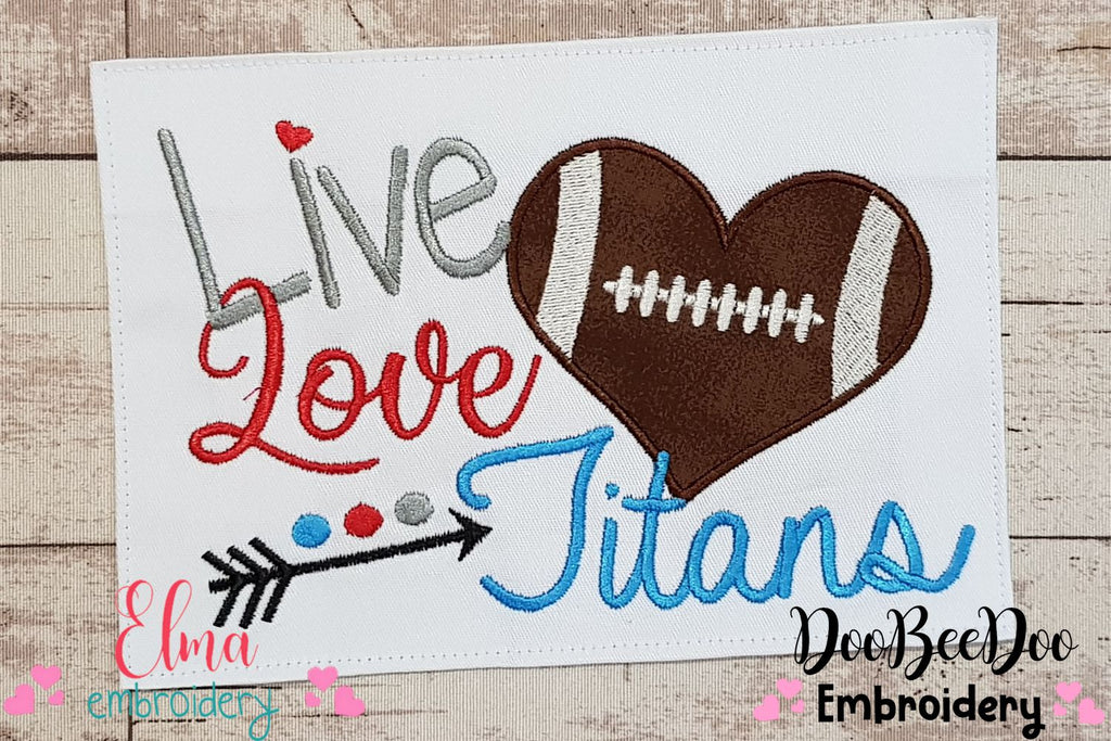 Football Live Love Titans - Applique