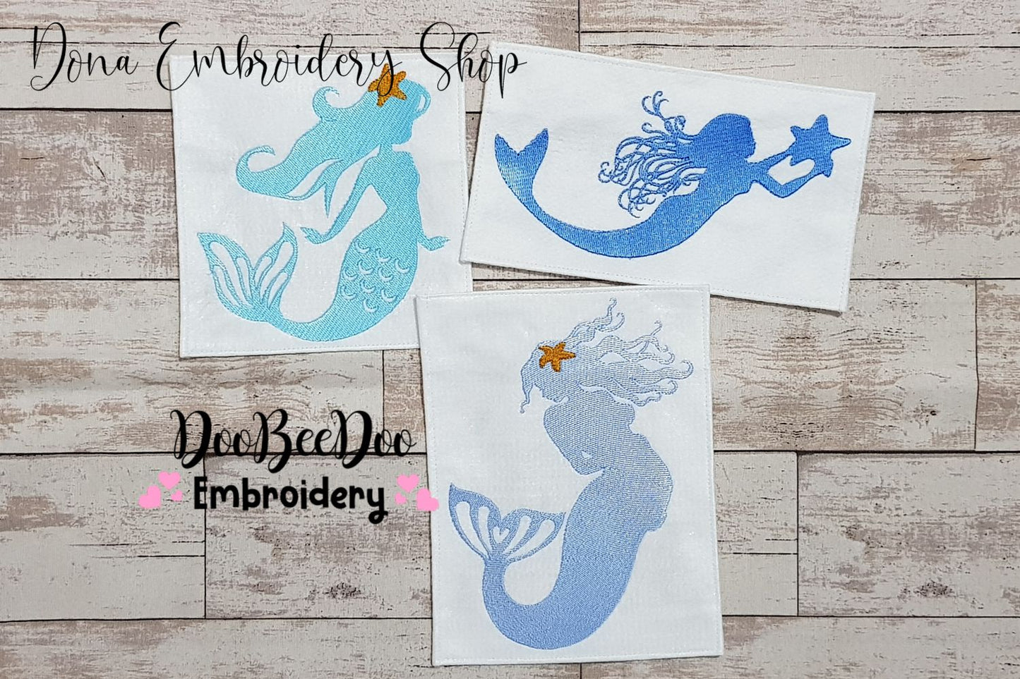 Mermaids Silhouette - Fill Stitch - Set of 3 designs
