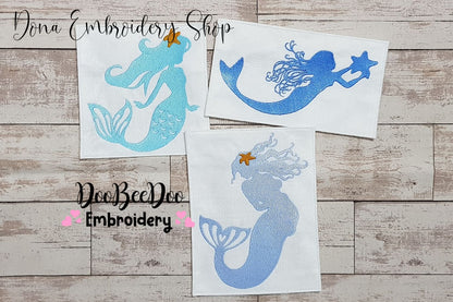 Mermaids Silhouette - Fill Stitch - Set of 3 designs