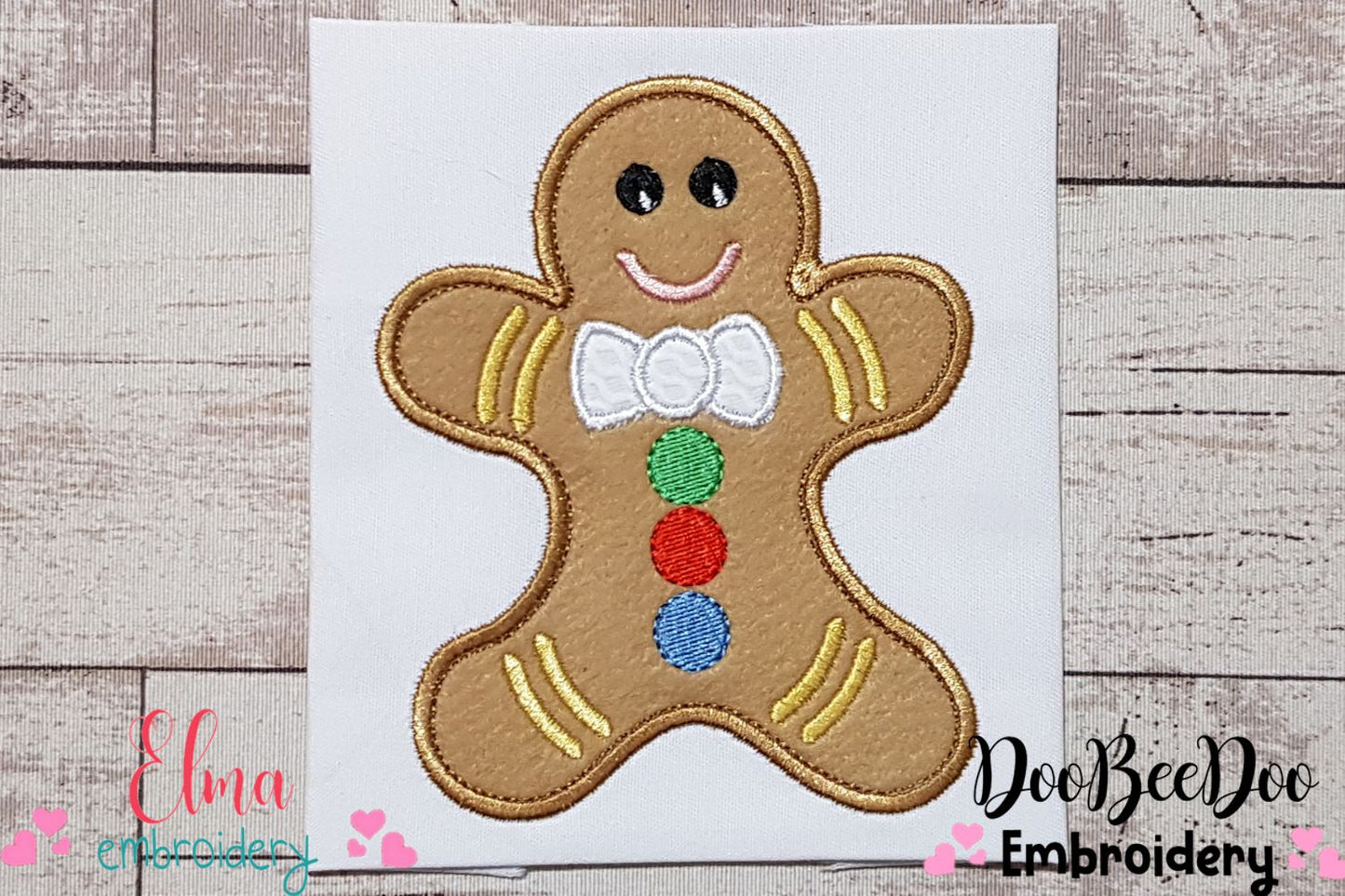 Christmas Gingerbread Boy - Applique - Machine Embroidery Design