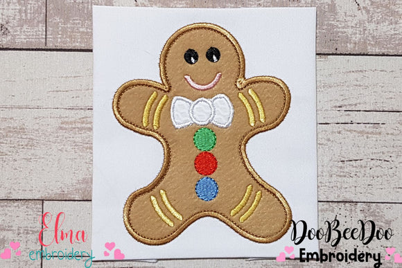 Christmas Gingerbread Boy - Applique - Machine Embroidery Design