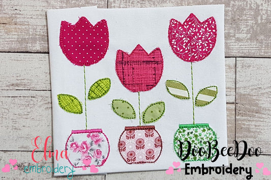 Three Tulips Vase - Raggy Applique