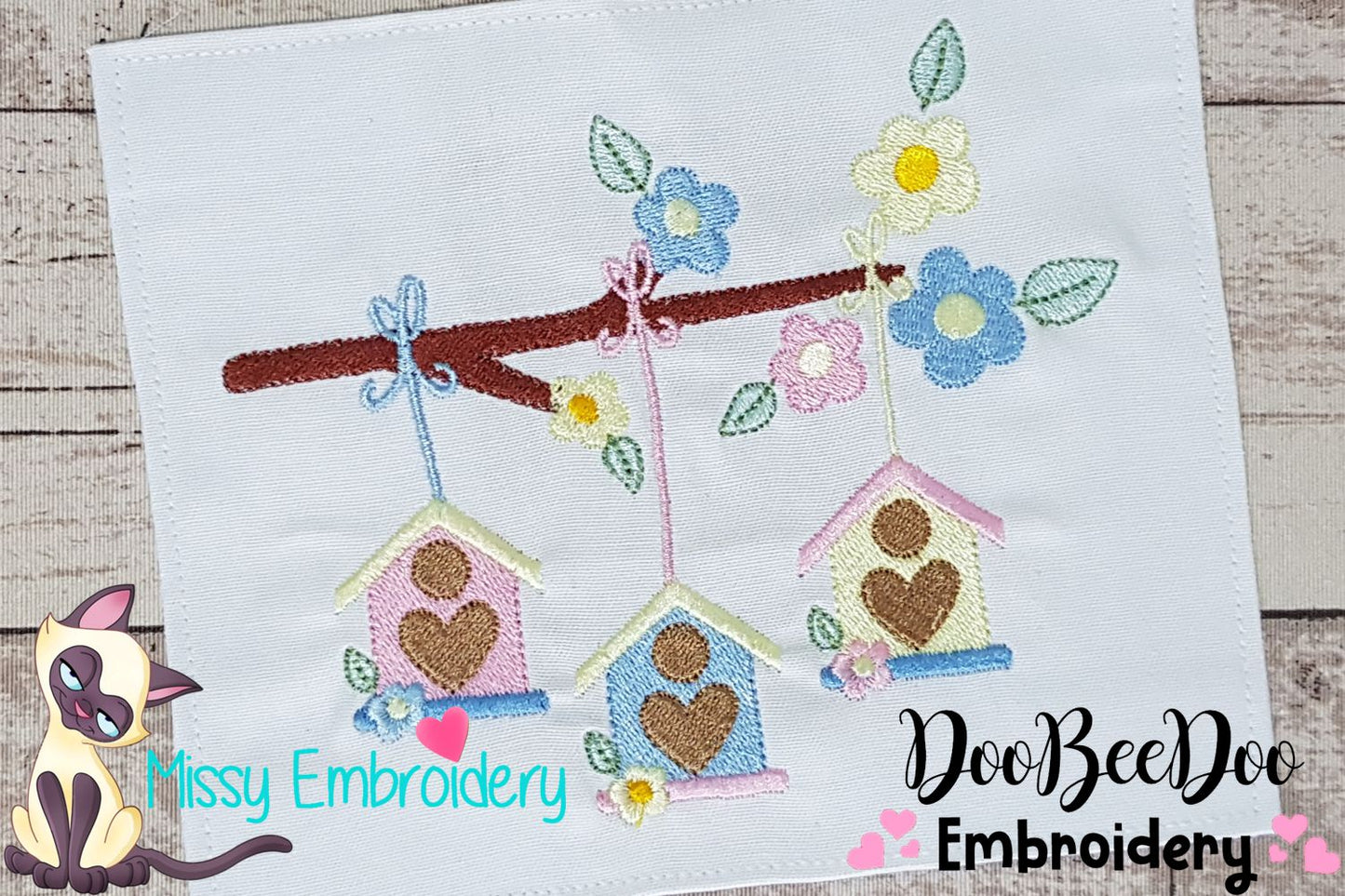 Bird Houses - Fill Stitch