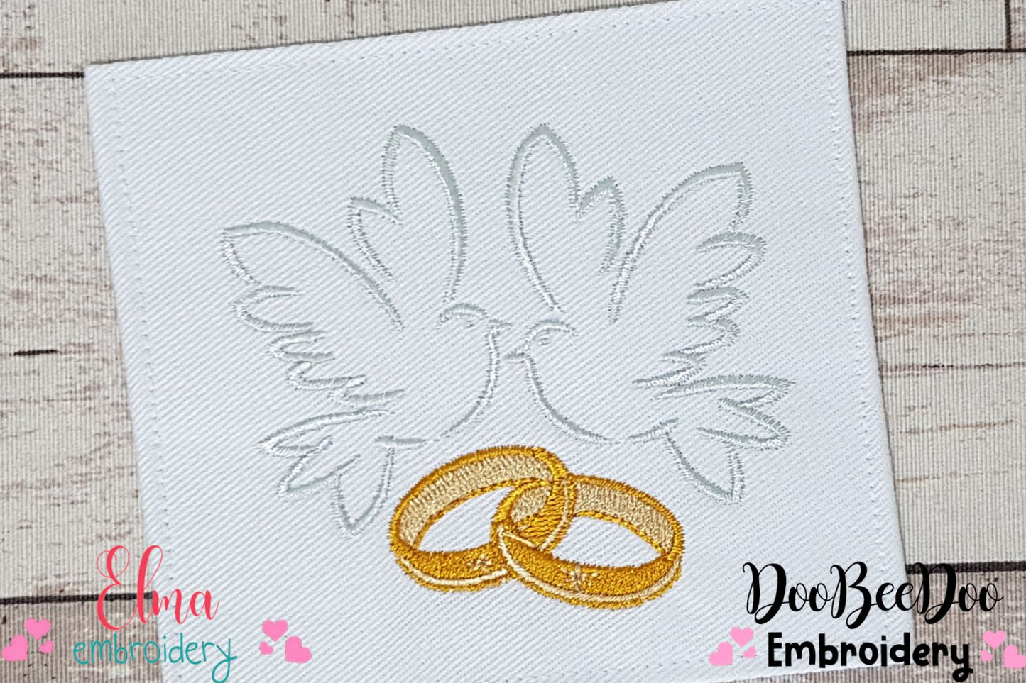 Wedding Doves and Ring - Fill Stitch