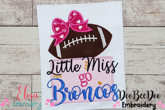 Little Miss Go Broncos - Applique