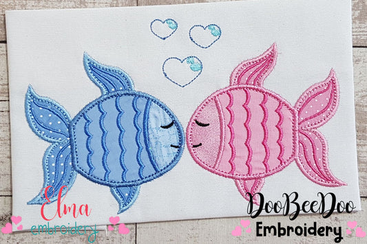 Two Little Fishes - Applique - Machine Embroidery Design