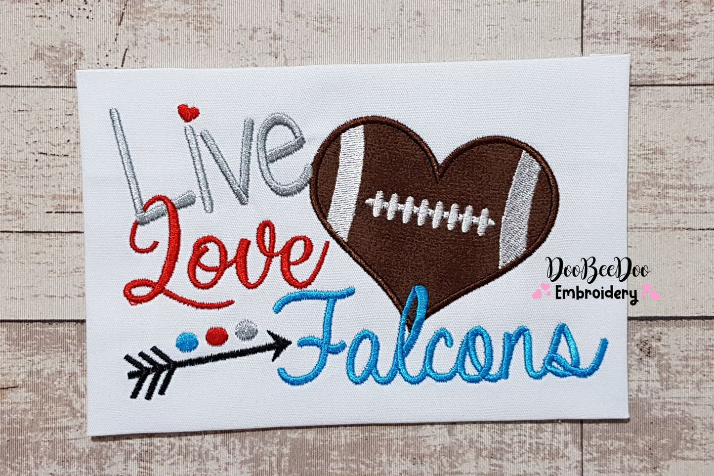 Football Live Love Falcons - Applique