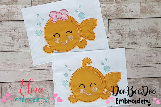 Goldfish Girl and Boy - Applique - Set of 2 designs