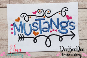 Mustangs Fun Arrows and Hearts - Fill Stitch