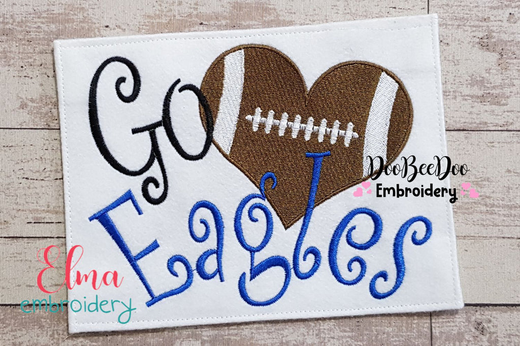 Football Go Eagles - Fill Stitch Embroidery