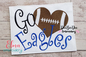 Football Go Eagles - Fill Stitch Embroidery