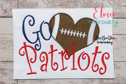 Football Go Patriots - Fill Stitch