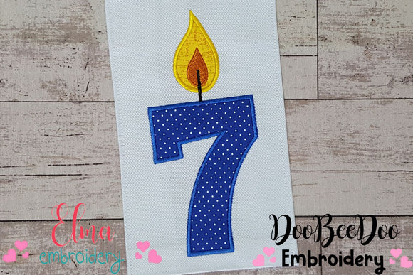 Birthday Candle Number Seven - Applique