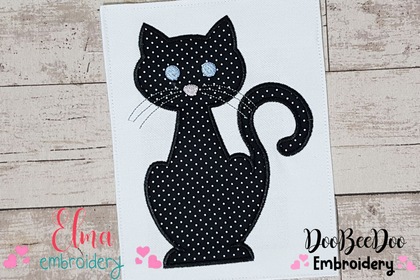 Black Cat - Applique - Machine Embroidery Design